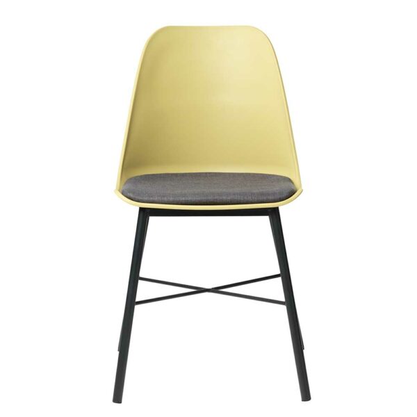 TopDesign Esstisch Stühle in Gelb und Schwarz Kunststoff und Metall (2er Set)