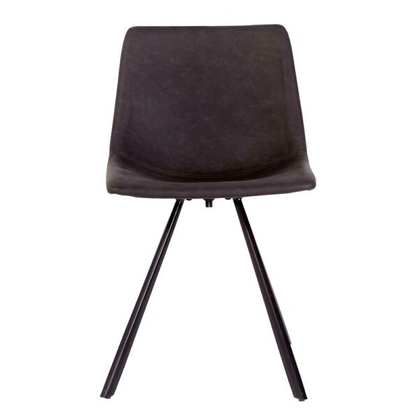 TopDesign Esszimmerstühle in Dunkelgrau Kunstleder Metallgestell (2er Set)