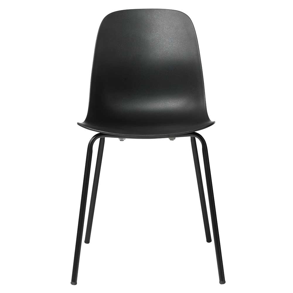 TopDesign Stühle aus Kunststoff und Metall Schwarz (4er Set)