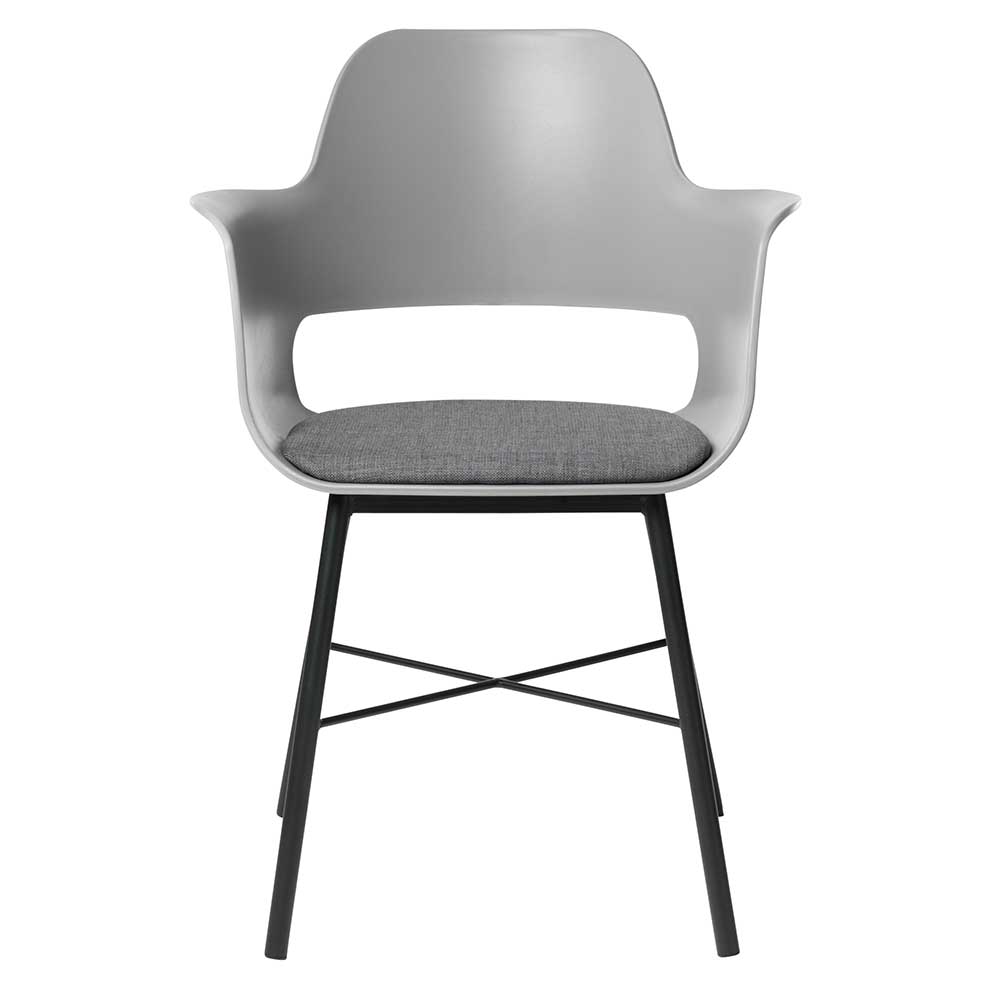 TopDesign Kunststoff Stühle in Grau und Schwarz Armlehnen