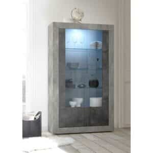 Homedreams Vitrine in Beton Grau Industry Stil