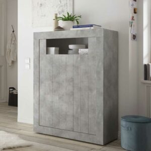 Homedreams Highboard in Beton Grau offenem Fach