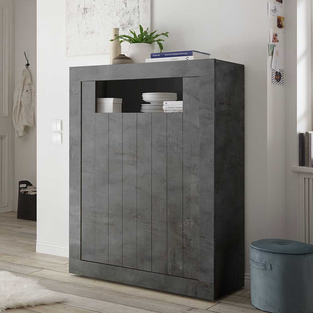 Homedreams Highboard in Dunkelgrau 110 cm breit