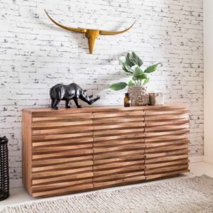 Möbel4Life Massivholz Sideboard aus Akazie grob stukturiert 160 cm