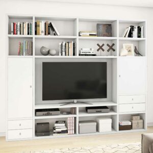 Star Möbel TV Regalwand in Weiß lackiert modern