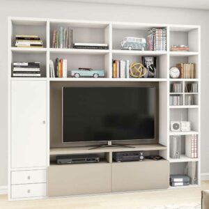 Star Möbel Fernseherwand in Weiß und Beige modern