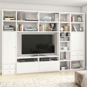 Star Möbel TV Wohnwand in Weiß lackiert modern