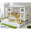 Massivio Kinderbett mit Ausziehbett Dschungel Design