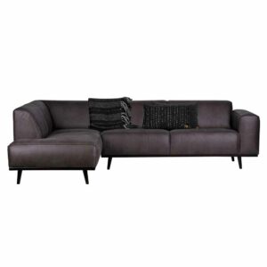 Basilicana Ecksofa in Dunkelgrau aus recyceltem Leder