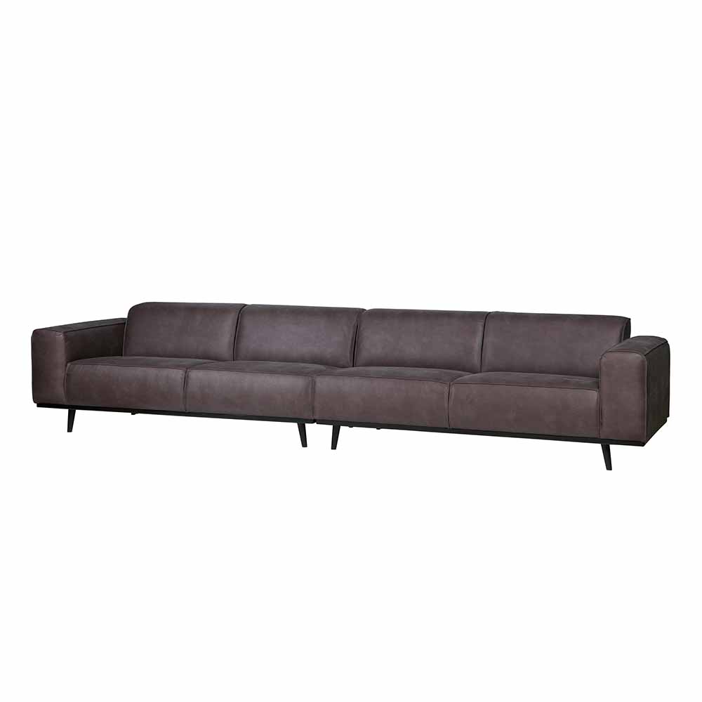 Basilicana Sofa in Dunkelgrau recyceltem Leder