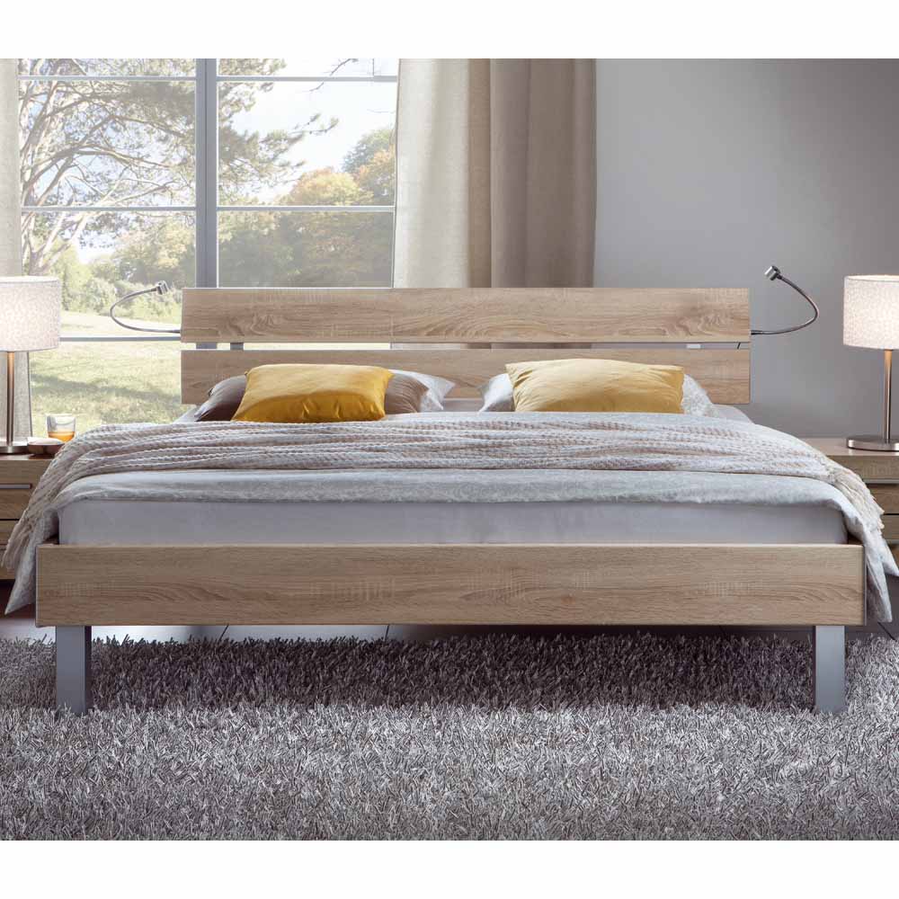 TopDesign Bett mit geteiltem Kopfteil Sonoma Eiche