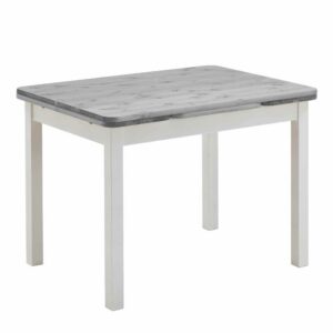 Life Meubles Ausziehbarer Tisch in Weiß Grau Massivholz