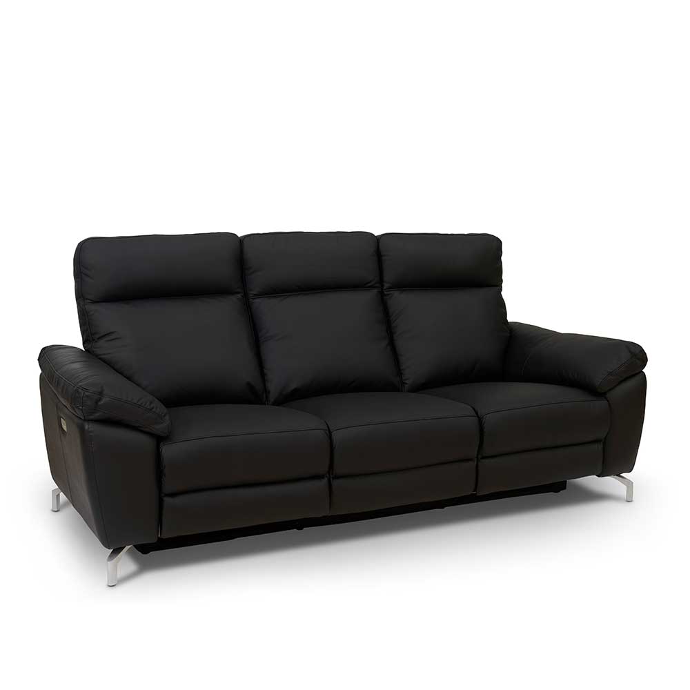 Möbel4Life Wohnzimmer Sofa mit Relaxfunktion Schwarz