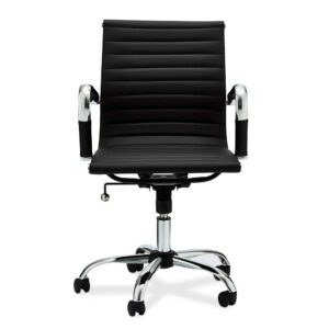 Möbel4Life Ergonomischer Bürostuhl in Schwarz und Chromfarben Armlehnen