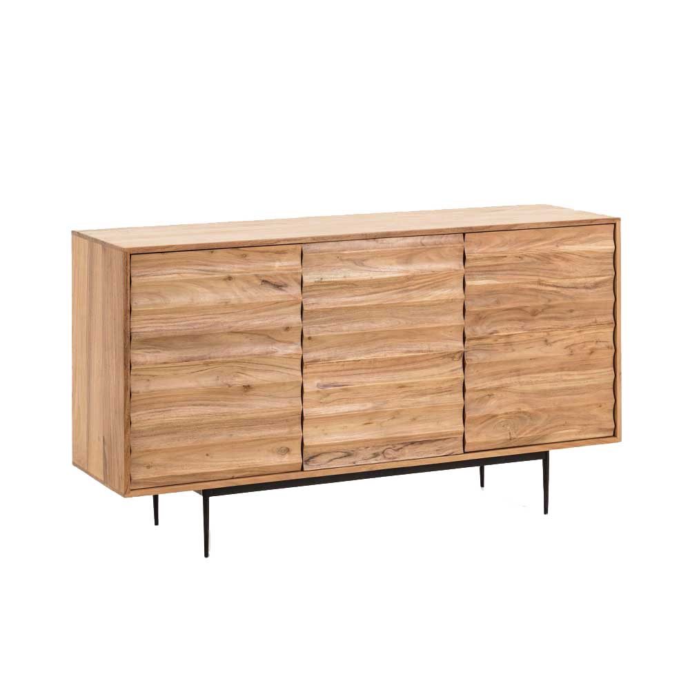 4Home Akazie Sideboard massiv lackiert 3 türig