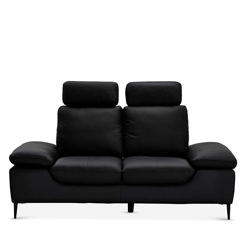 Möbel4Life Couch in Schwarz Steck-Kopfstützen und verstellbaren Armlehnen