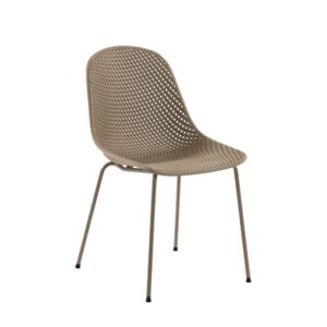 4Home Stühle im Skandi Design Beige mit Lochmuster (4er Set)