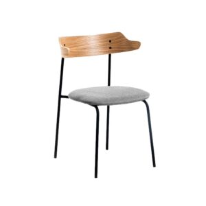 4Home Design Esstisch Stühle in Eichefarben und Schwarz Skandi Style (4er Set)