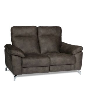 Möbel4Life Couch mit Relaxfunktion Grau Microfaser