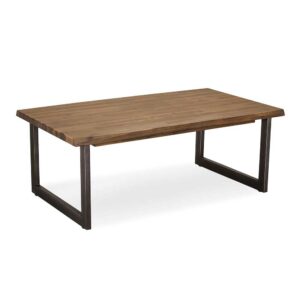 Möbel4Life Salontisch aus Akazie Massivholz und Stahl 140 cm breit