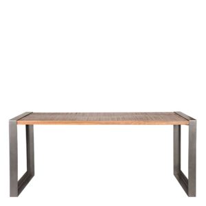 Möbel Exclusive Esszimmer Tisch aus Mangobaum Massivholz und Metall handgearbeitet