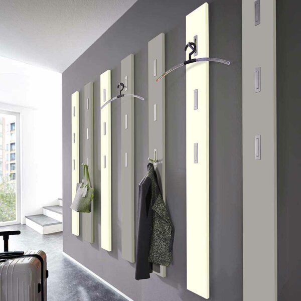 Möbel Exclusive Garderobenpaneel mit Klapphaken Weiß