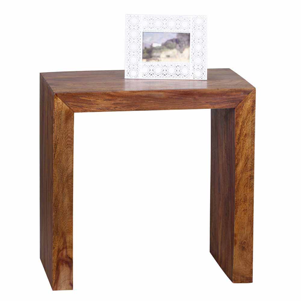 Möbel4Life Ablagetisch aus Sheesham Massivholz 60 cm breit