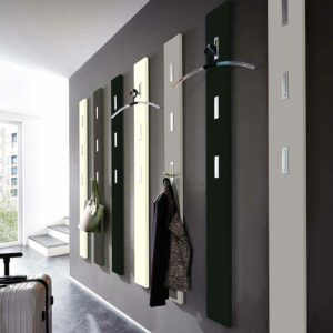 Möbel Exclusive Garderobenpaneel in Schwarz mit klappbaren Haken