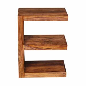 Möbel4Life Design Beistelltisch in E-Form Sheesham Massivholz