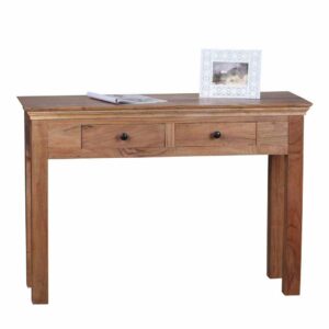 Möbel4Life Konsolentisch aus Akazie Massivholz mit Schubladen