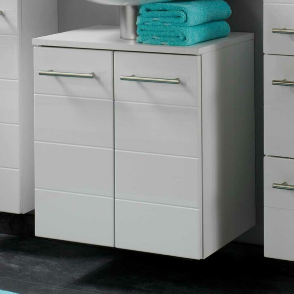 Star Möbel Waschbeckenunterschrank in Weiß Hochglanz 50 cm breit