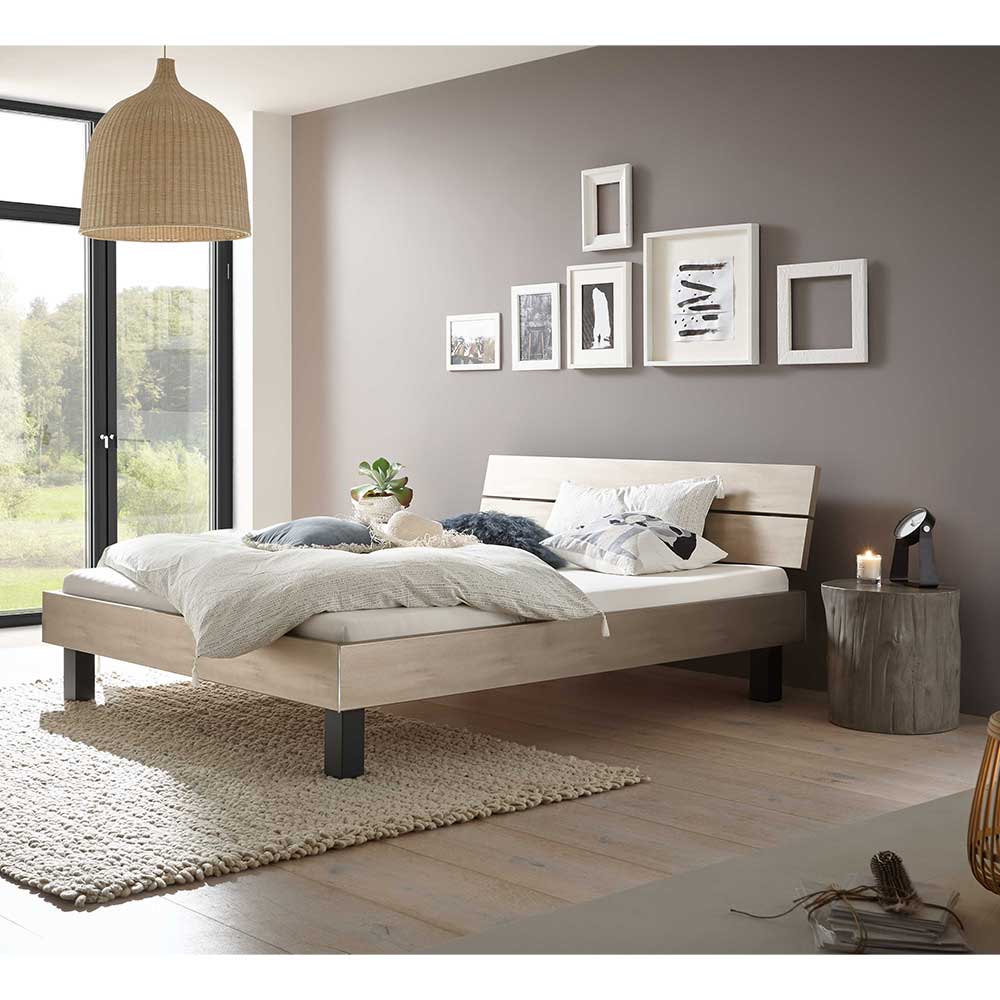 TopDesign Bett Kombination in Silberfarben und Anthrazit modern (dreiteilig)