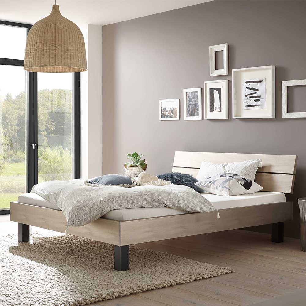 TopDesign Futonbett in Silberfarben und Anthrazit modern