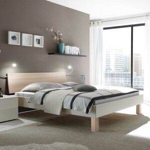 TopDesign Ehebett in Esche hell und Weiß modern