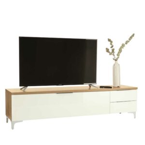 Müllermöbel TV Sideboard in Weiß und Eiche Optik 135 cm breit