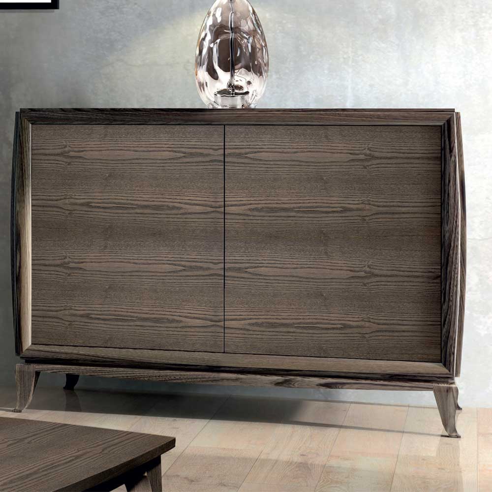 Basilicana Sideboard in Esche dunkel furniert zwei Türen