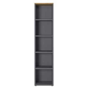 Möbel Exclusive Standregal in Dunkelgrau und Wildeiche Optik 45 cm breit