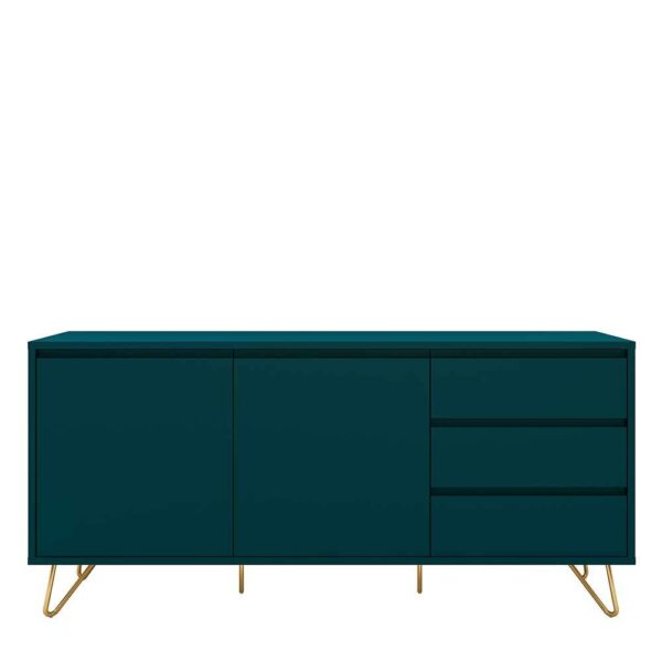 Rodario Wohnzimmerkommode in Petrol und Goldfarben 150 cm breit