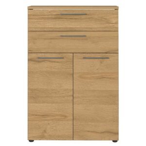 Möbel Exclusive Büro Kommode in Wildeichefarben und Dunkelgrau 120 cm hoch