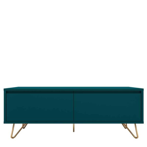 Rodario TV Board in Petrol und Goldfarben 120 cm breit
